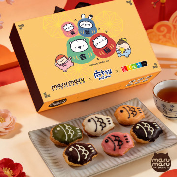 年年有魚｜新春限定小魚法式瑪德蓮禮盒 (12入) - 麻吉貓聯名公益款