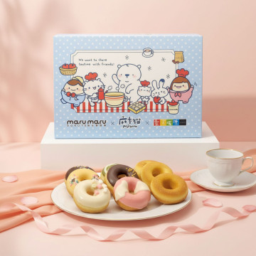 阿丸X麻吉貓甜點禮盒｜9入法式瑪德蓮甜甜圈｜公益聯名限定送禮首選