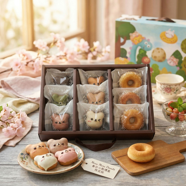 春日小熊午茶禮盒｜6款Q彈小熊甜甜圈＋3顆法式瑪德蓮 (雙重口感一次滿足)