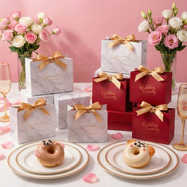 婚禮小物專區｜客製化生肖甜甜圈・2入精緻緞帶盒