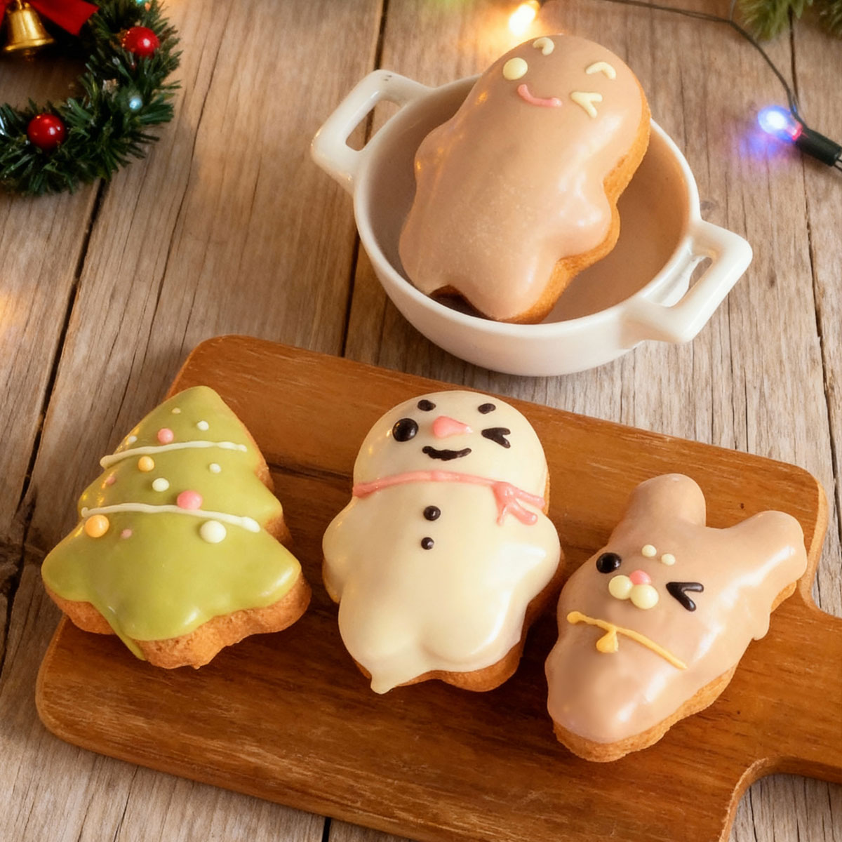 雪人造型聖誕甜甜圈 單顆包裝